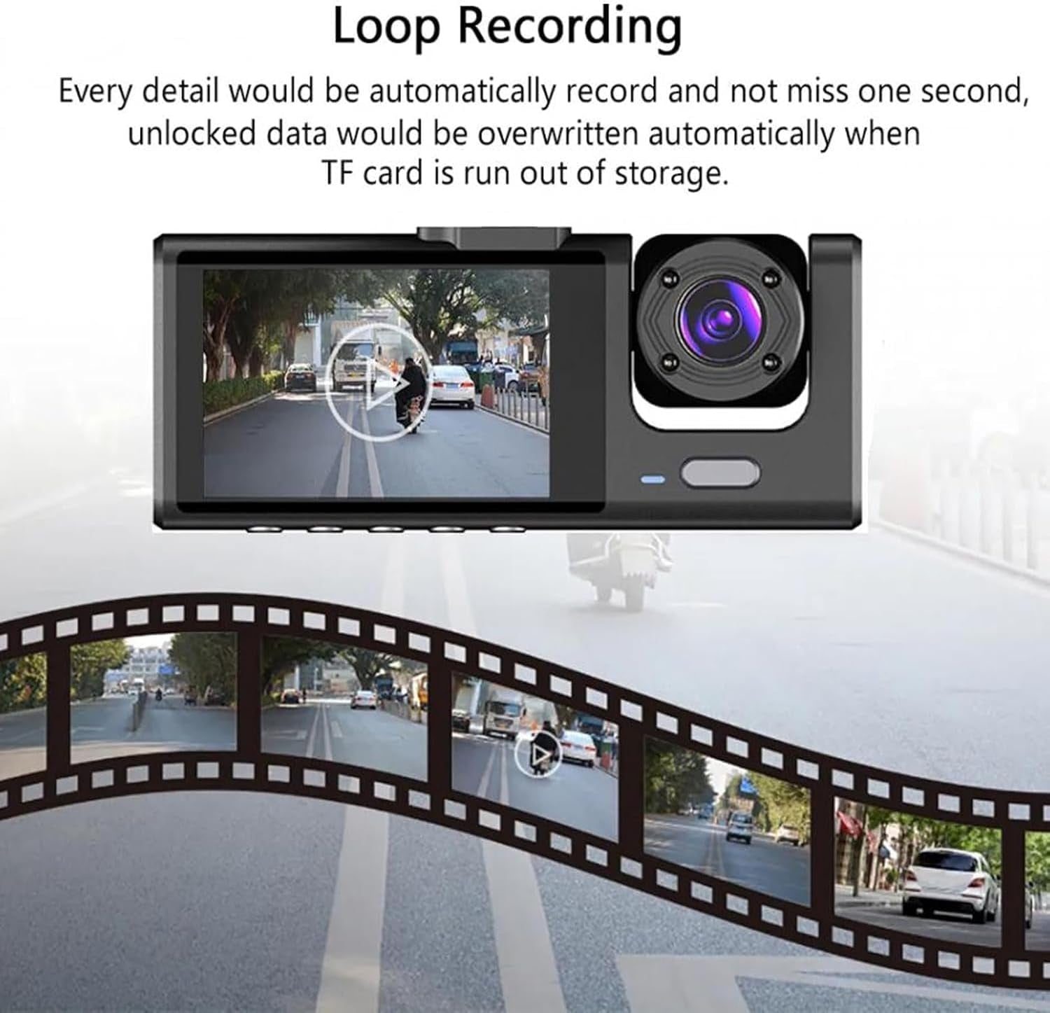 Dash Camera for Car Security Camera Dash Cam Mini Car Recorder 2 Inch Screen Front and inside Dual Car Cameras 1080P with WDR, Night Vision, G-Sensor Auto Lock, Loop Recording