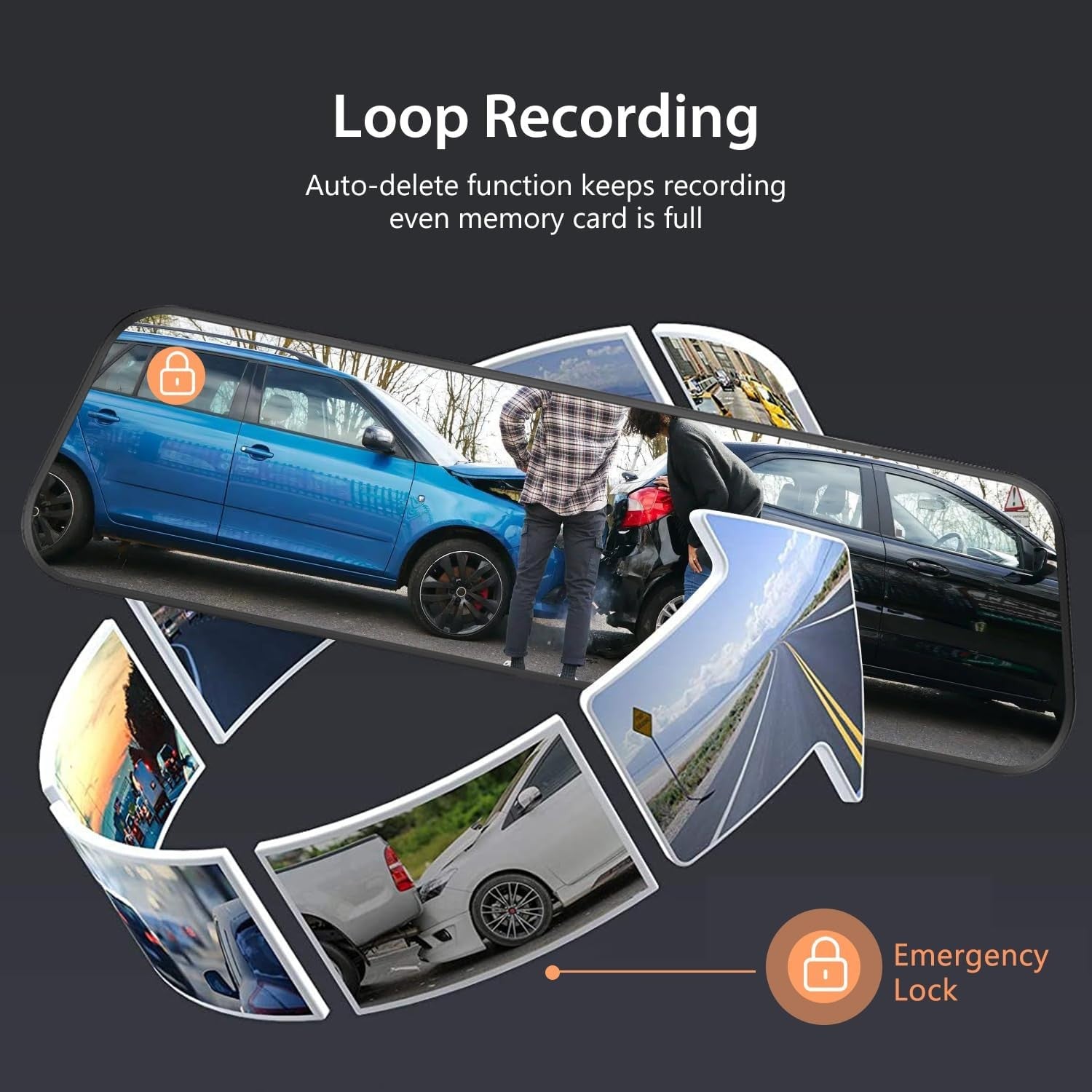 Mirror Dash Cam Backup Camera, 10'' 1440P Full HD Smart Rear View Mirror