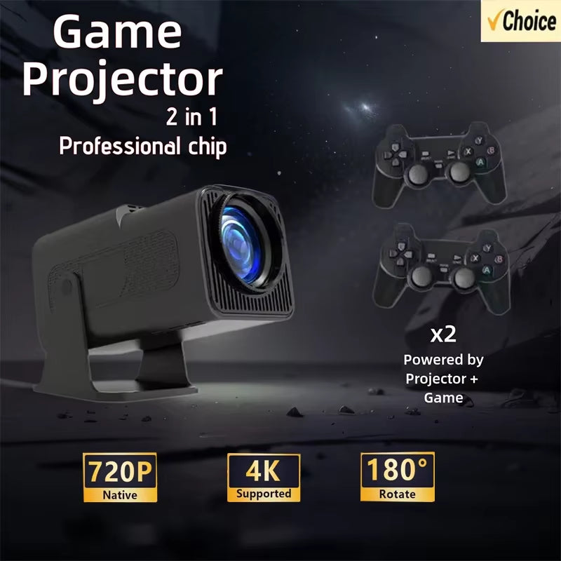 Immerse Yourself with High-Quality 400 ANSI Home Projector, HY320 MAX Gaming Projector in 1080P 4K, 180° Rotation