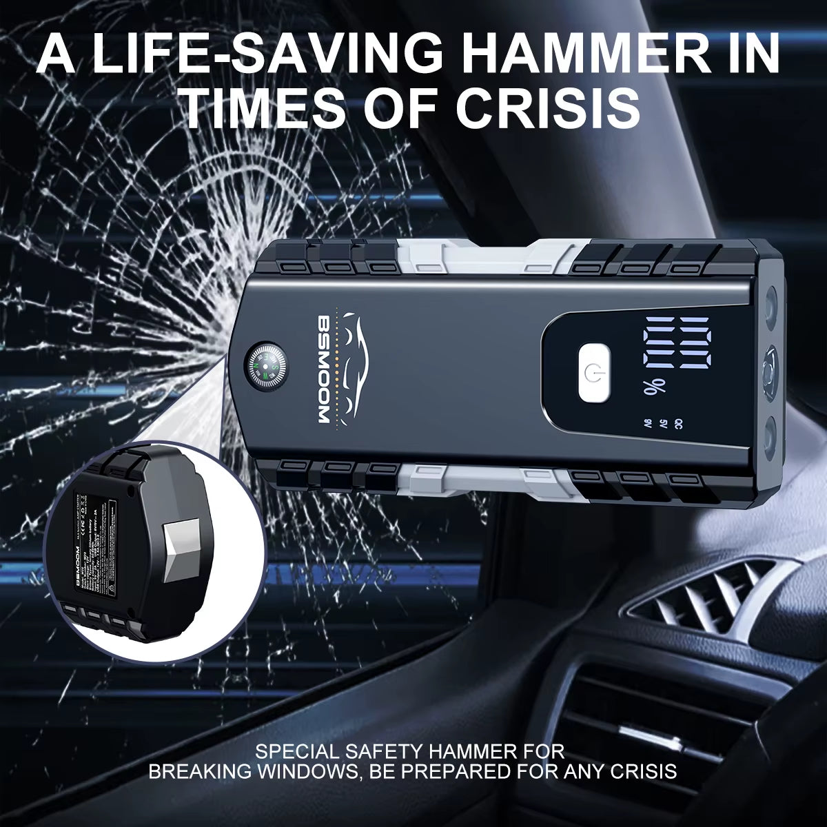 12V Portable Car Jump Starter Automatic Battery Booster Charger 6000A Auto Battery Charger Booster Starting Device