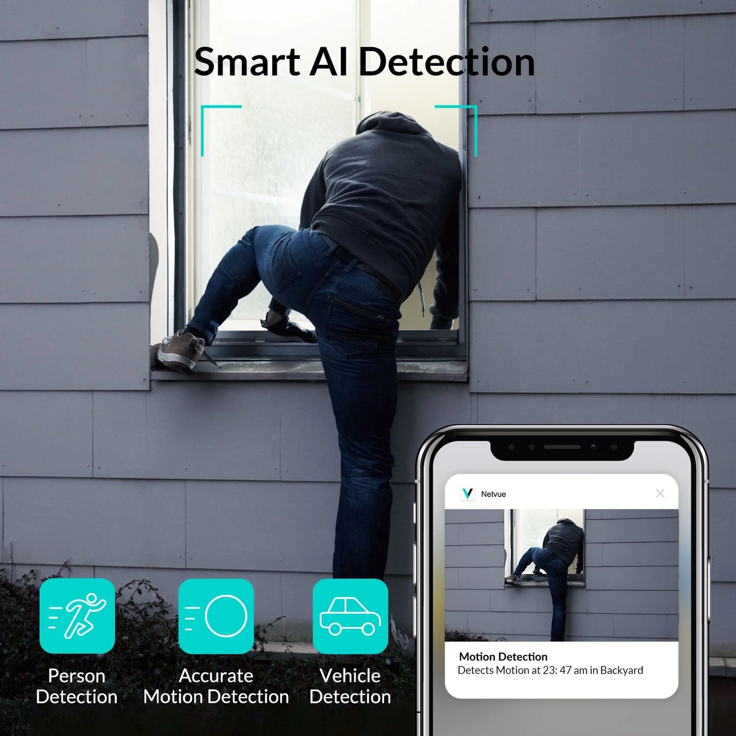 Solar Outdoor Security Camera Wireless Home Surveillance Camera - Only for 2.4Ghz Wifi