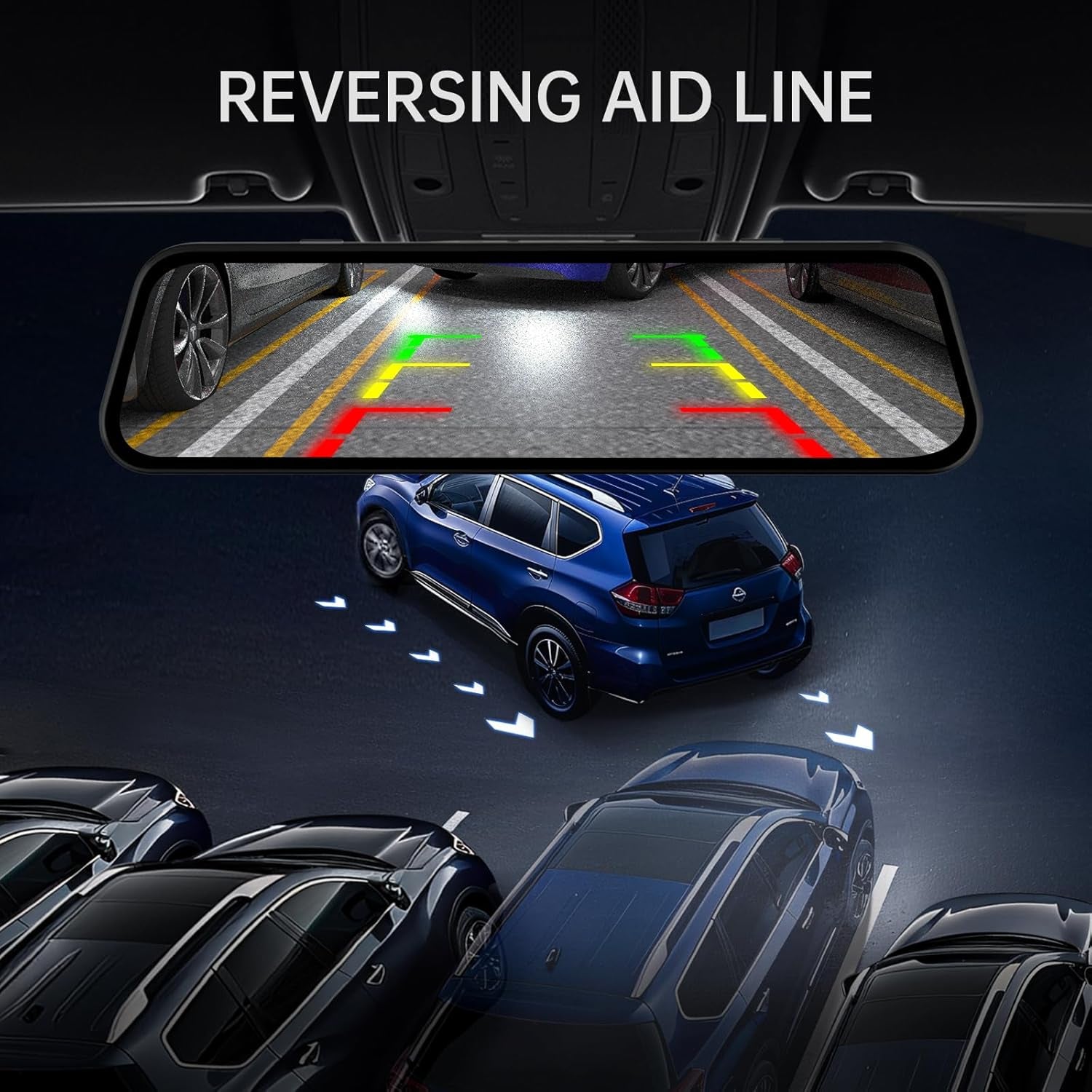 Veement 4K Rear View Mirror Camera, 10'' 4K Mirror Dash Cam with 1080P Backup Camera, Dash Cam Front and Rear for Car with Voice Control, 24H Parking Mode, Night Vision, 32GB SD Card Included