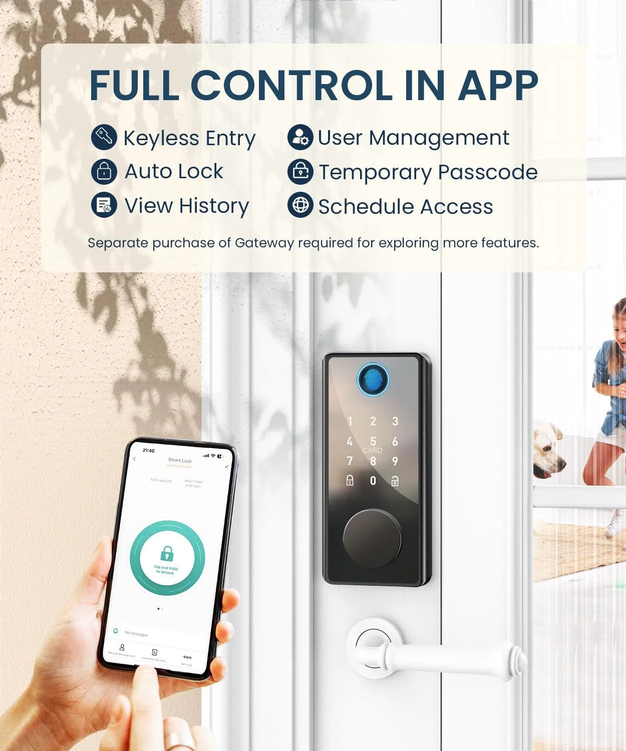 Keyless Entry Door Lock Featuring Keypad and Fingerprint - High-Quality Smart Locks for Front Door - Electronic Keypad Smart Deadbolt - Biometric Smart Digital Door Lock with Code