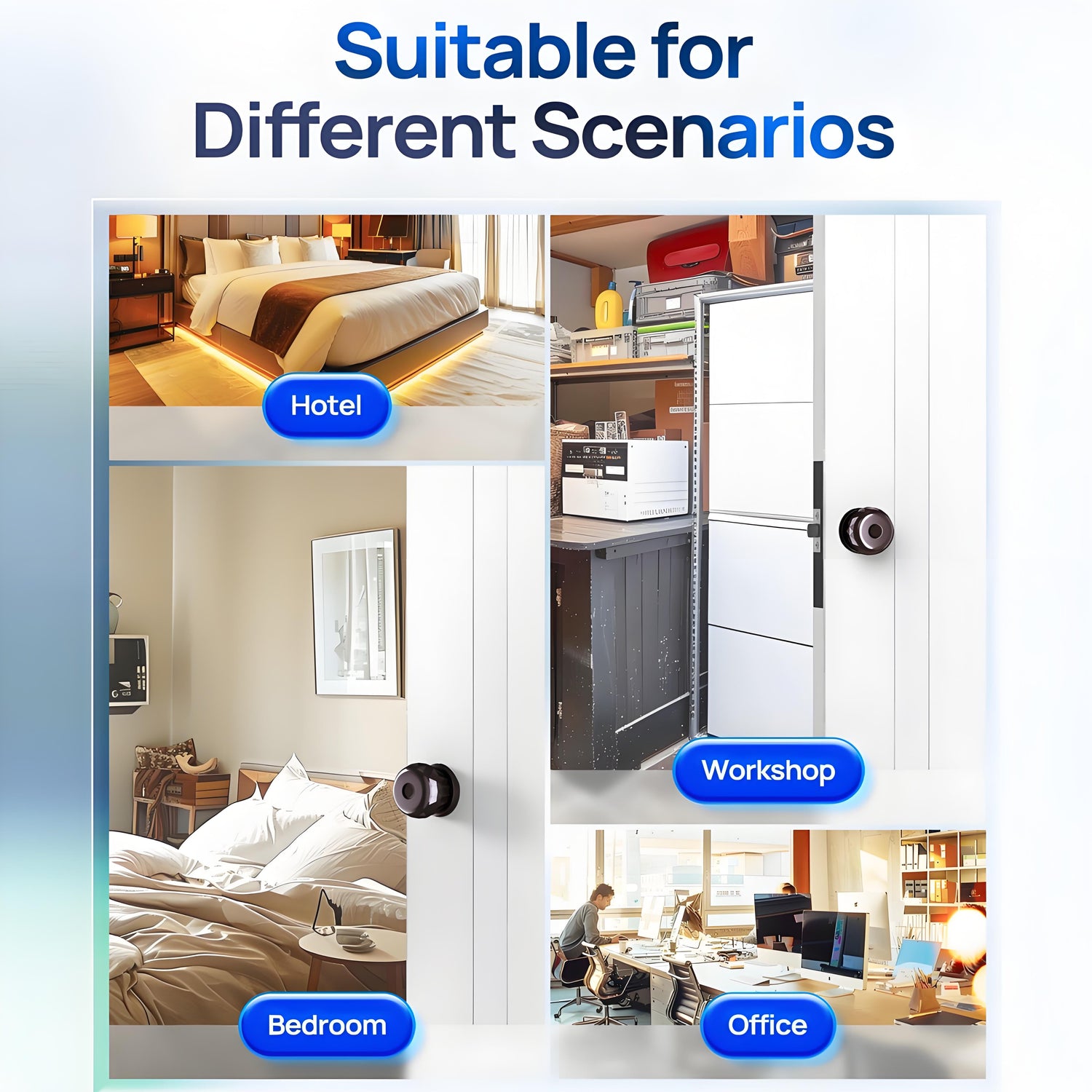 Smart Door Knob, Keyless Smart Door Lock Smart Deadbolt with App Control & Fingerprint & 2 Keys,Electronic Door Lock for Home, Apartment, Office,Bronze