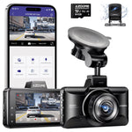 Dash Cam Front and Rear, 4K+1080P Dual Dash Camera for Cars,With Built-In Wifi G-Sensor, ADAS, App Control, 24H Parking Mode, Waterproof Backup Camera, 64GB Card Included