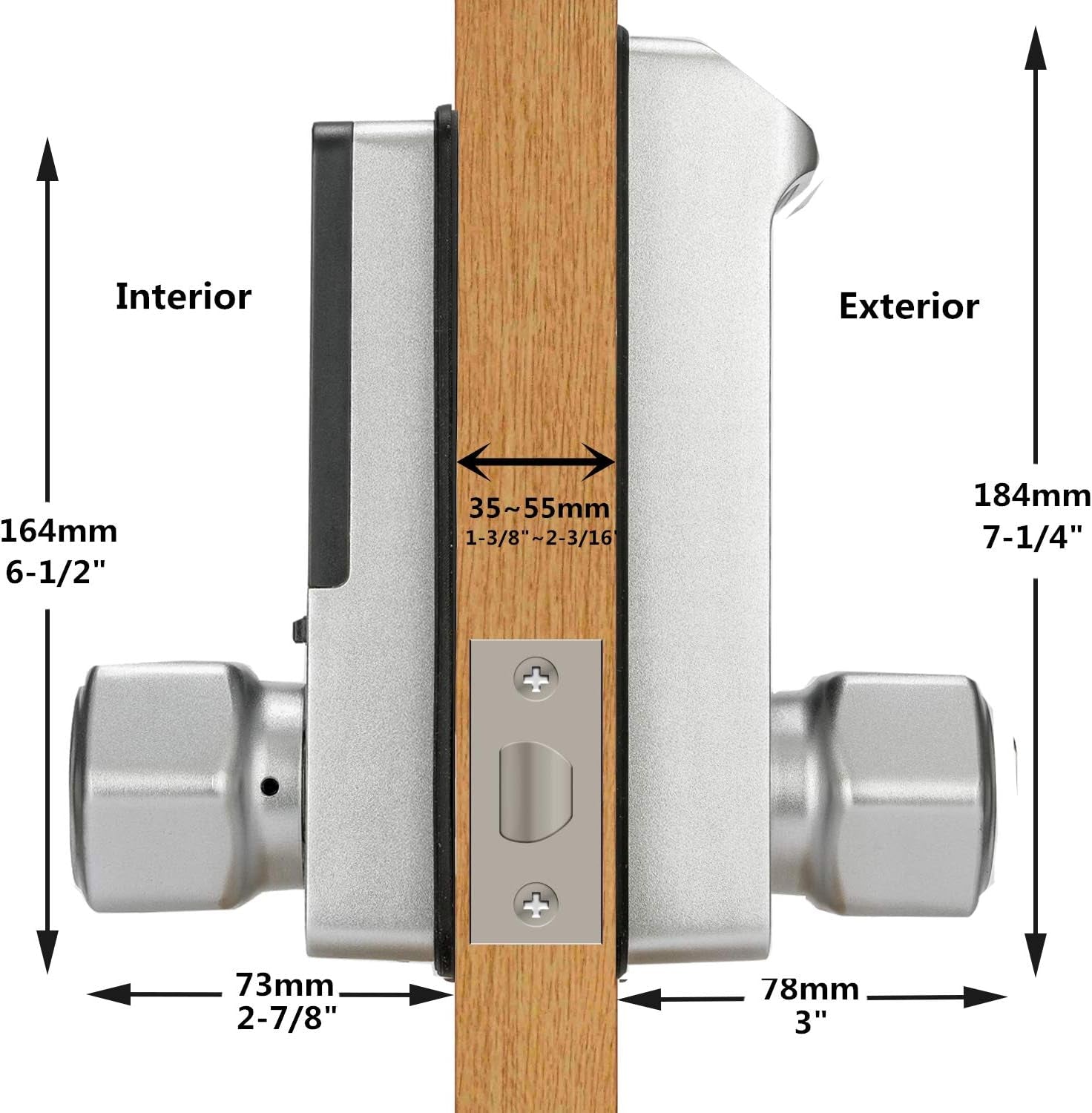 HARFO K1 Fingerprint, Keyless Entry, Keypad Lock, Biometric, Digital Door Lock for Home and Office (Silver)
