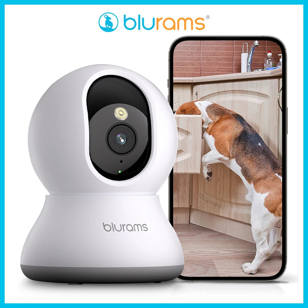 Blurams Indoor Security Camera 2K, Home Security Camera for Dog/Elder, Security Camera with One-Touch Call Update A31S-2Pc