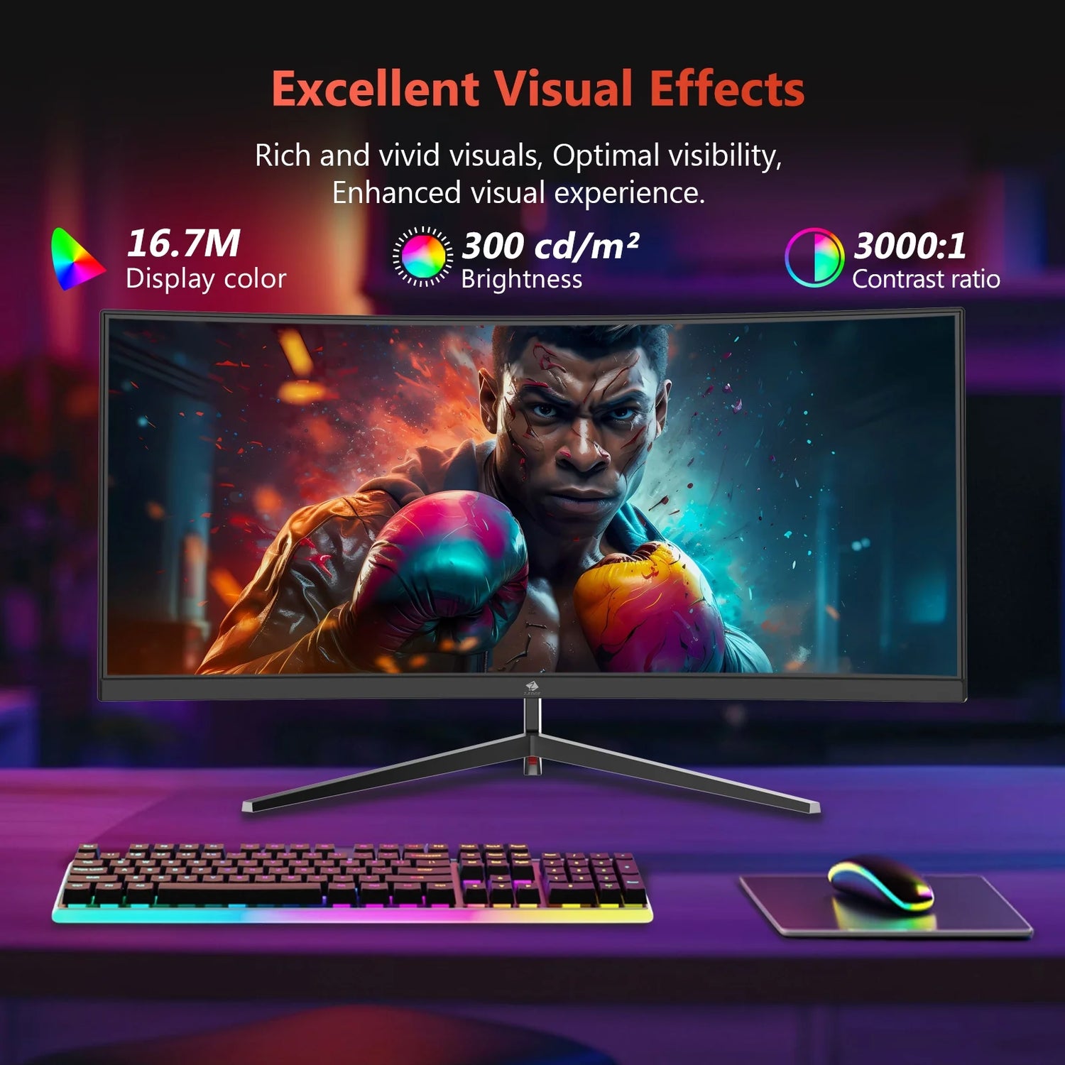 UG30 30-Inch Curved Gaming Monitor 200Hz 1Ms 21:9 Ultrawide 2560X1080 HDMI DP Port RGB