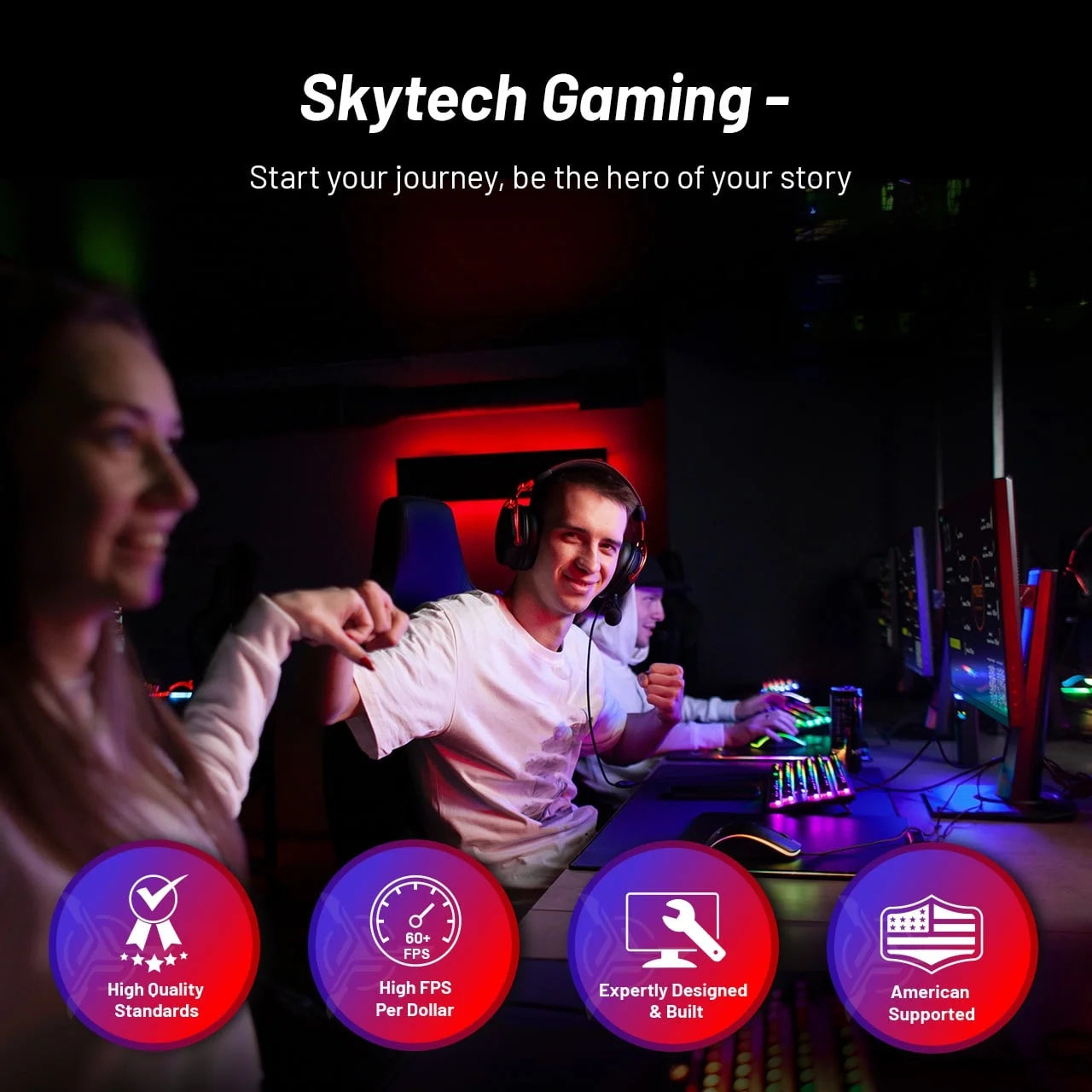 Skytech King 95 Gaming PC Desktop AMD Ryzen 7 7800X3D NVIDIA Geforce RTX 5070 Ti 1TB Gen4 Nvme SSD 32GB DDR5 RAM, AIO Liquid Cooling Windows 11