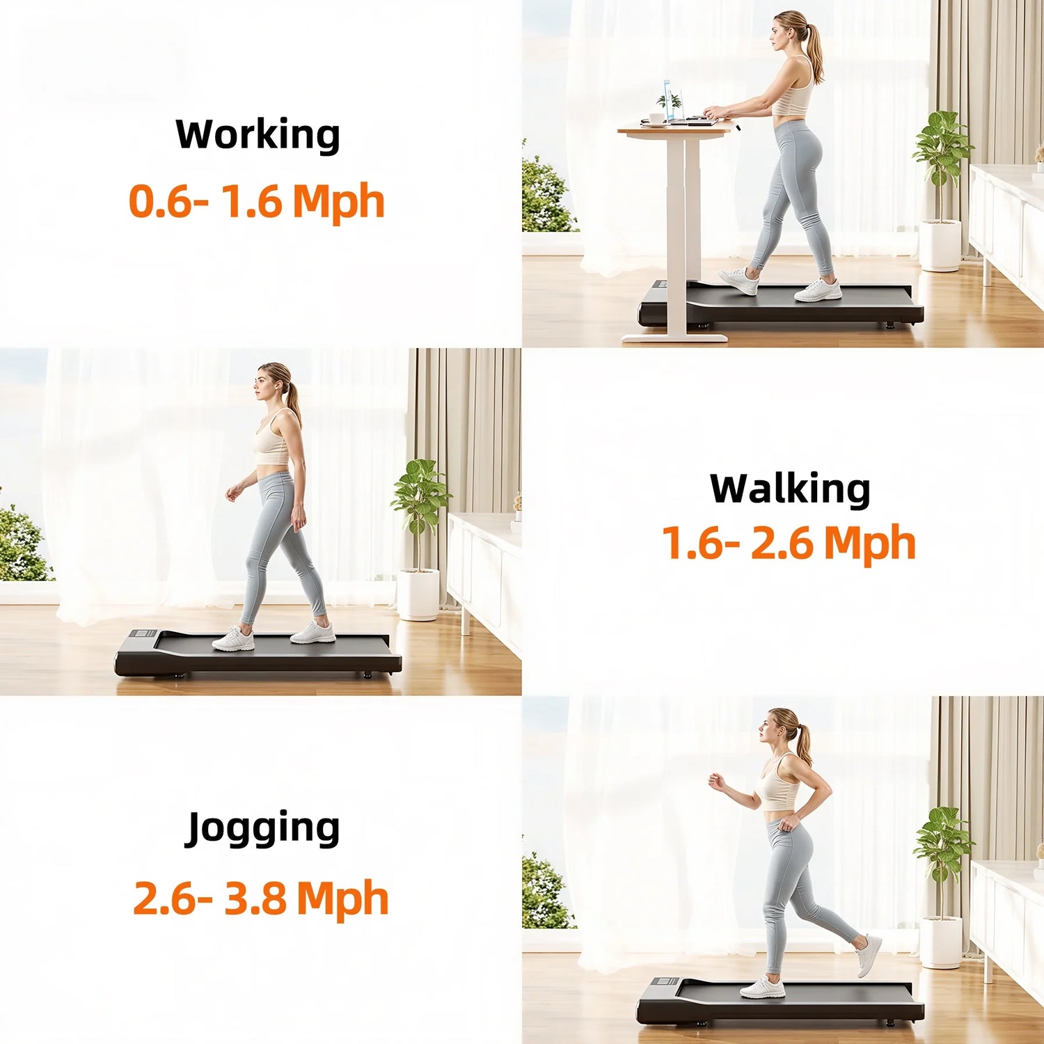 Walking Pad 300Lb, under Desk Treadmill with Remote Control 2 in 1 Portable Walking Pad Treadmill for Home/Office(Black)