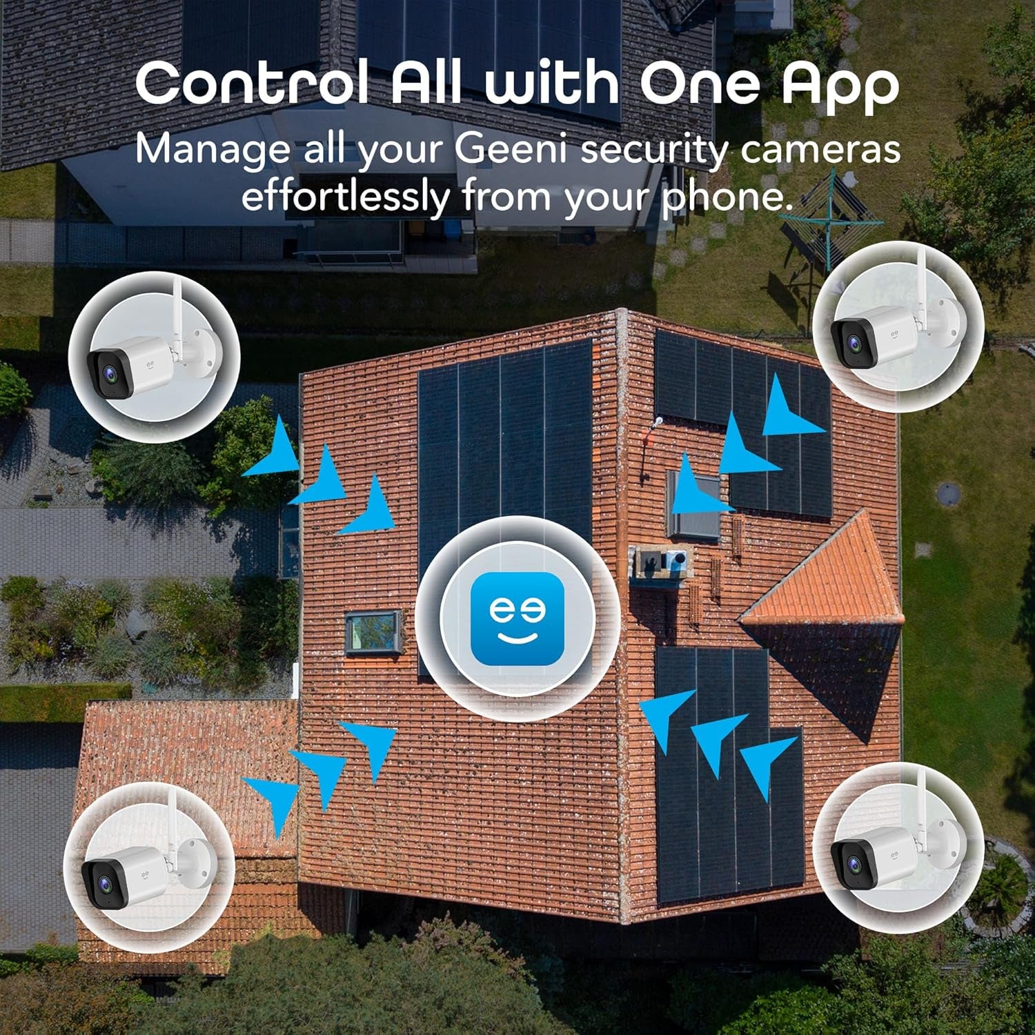 Geeni Hawk 3 1080P Outdoor Security Camera - Dual Pack Weatherproof Surveillance Cameras with Motion & Sound Detection, Night Vision, and Smart Home Integration for Alexa & Google