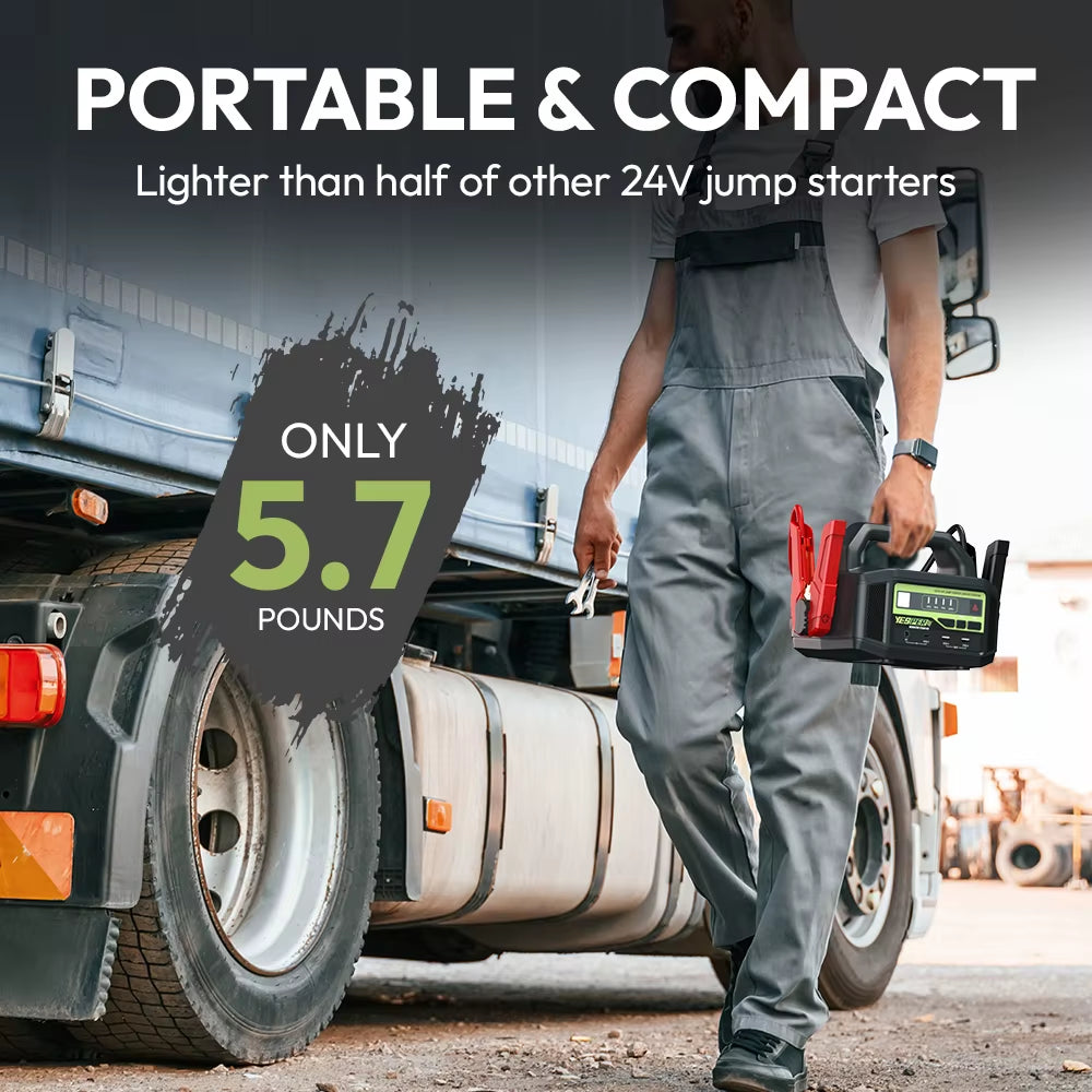 24V Jump Car 6000A Peak Jump Starter for Car Truck Portable Truck Battery Starting Device External Battery