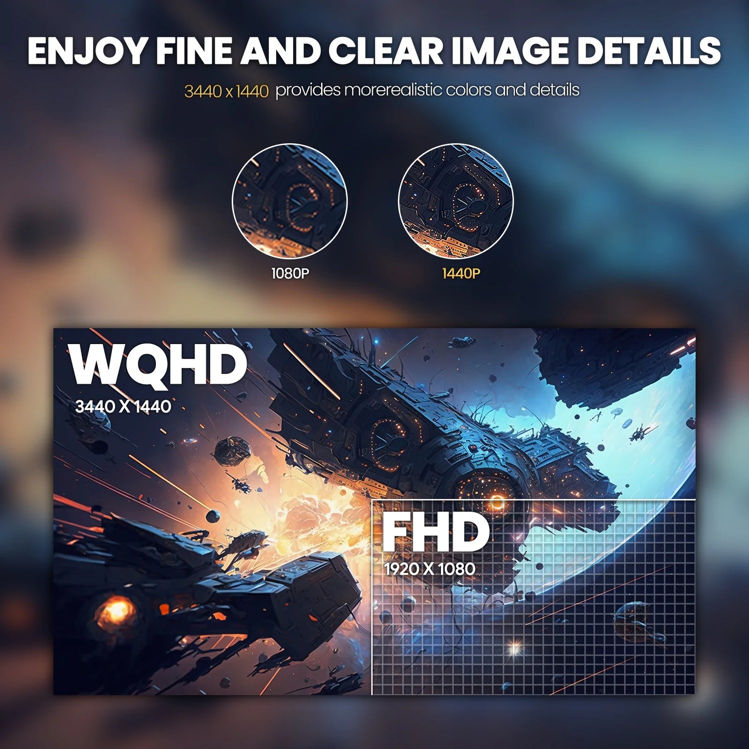 34" 165Hz Ultrawide Curved Gaming Monitor ,WQHD 3440 * 1440P, 21:9 1500R Computer Monitor, 1Ms(Gtg) with Adaptive Sync, 99% SRGB, DP & HDMI Port, Black