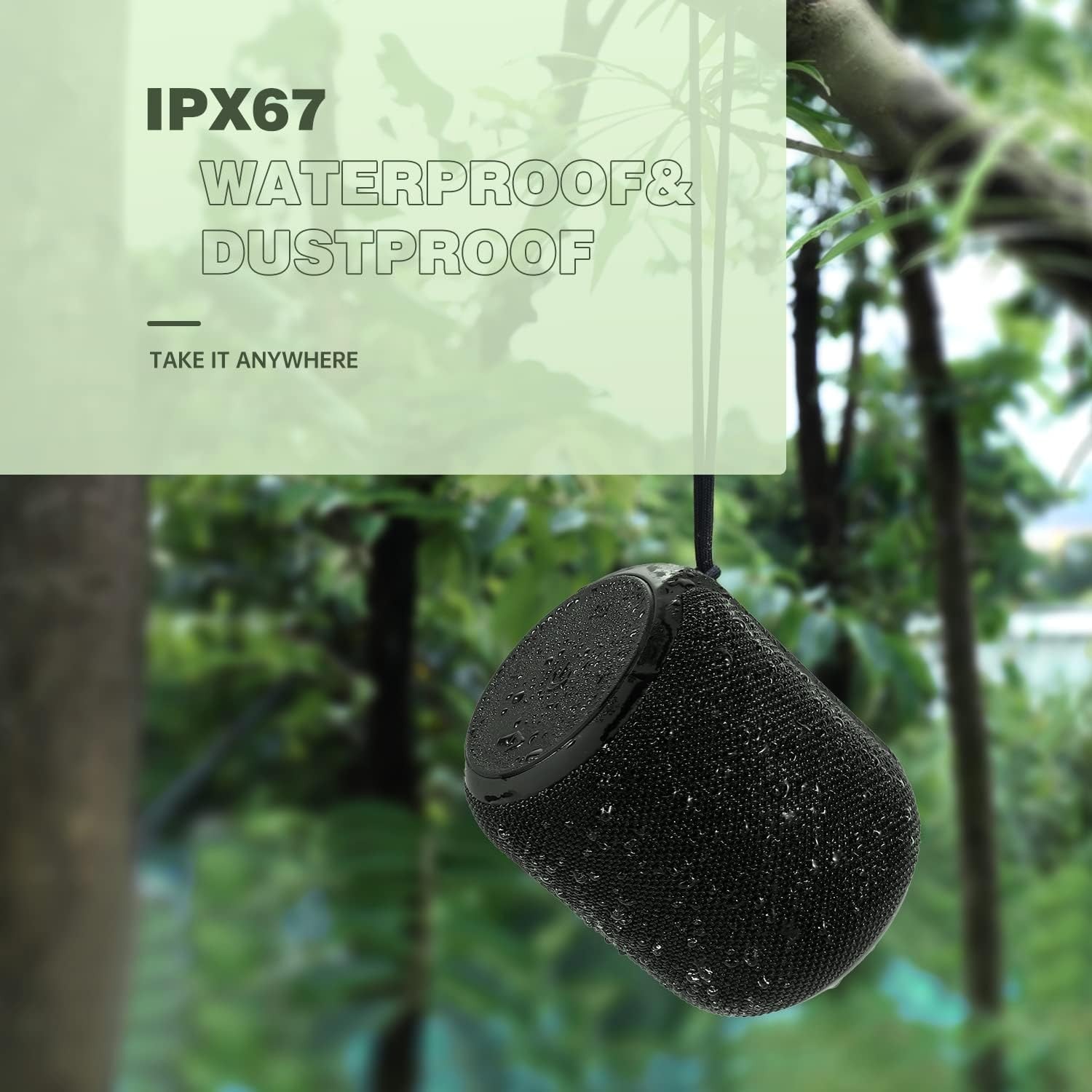 NOTABRICK 15W Bluetooth Speaker V5.0 Portable Waterproof IPX67 Stereo Bass