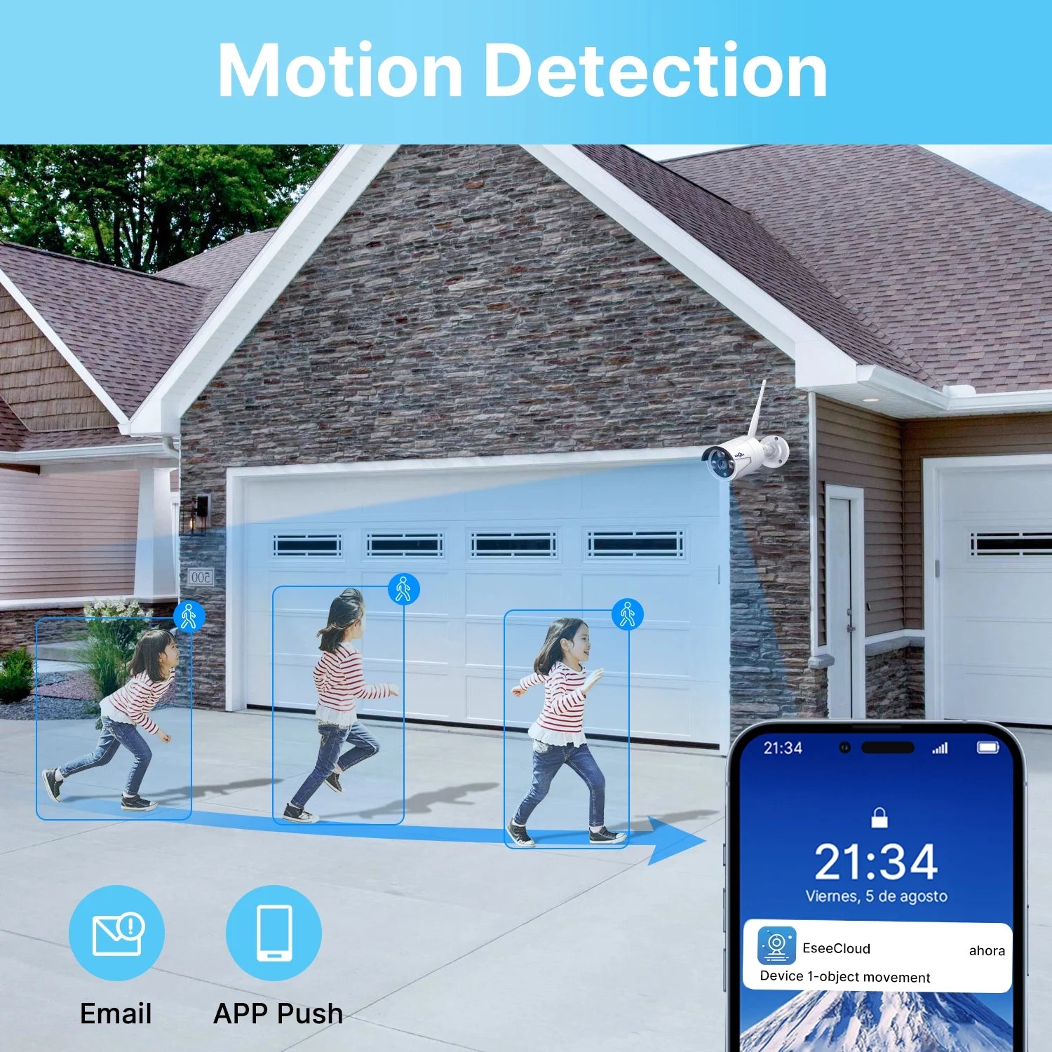 Hiseeu Add-On 5MP Wireless Wifi Security Camera One Audio Recording,65Ft IR Night Vision