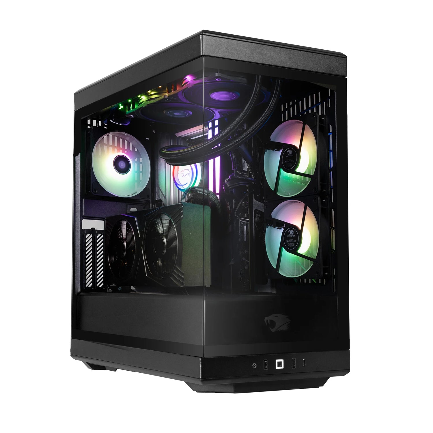 Y40 PRO Black Gaming PC Desktop Computer AMD Ryzen 7 9700X CPU, NVIDIA Geforce RTX 5070Ti 16GB GPU, 32GB DDR5 RGB 5200Mhz RAM, 1TB Nvme SSD, Windows 11 Home, Keyboard Mouse - Y40BA7N57T02