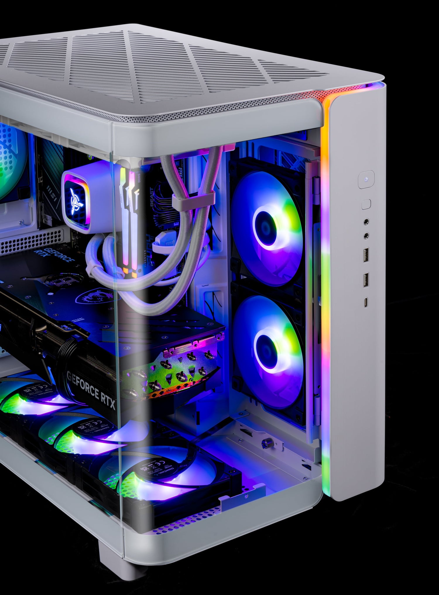 Skytech King 95 Gaming PC Desktop AMD Ryzen 7 7800X3D NVIDIA Geforce RTX 5070 Ti 1TB Gen4 Nvme SSD 32GB DDR5 RAM, AIO Liquid Cooling Windows 11