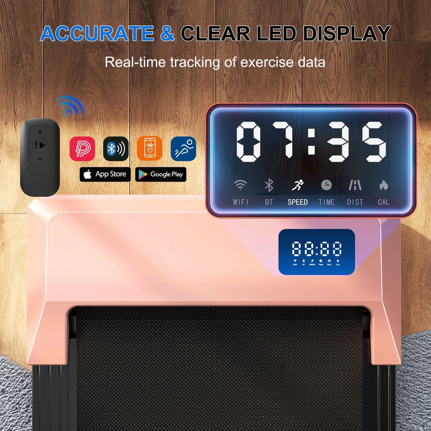 Walking Pad, under Desk Treadmill, 3 in 1 Portable Treadmill with Remote Control LED Display, 2.5 HP Quiet Walking Jogging Machine for Office Home Use, 250 Lbs Capacity