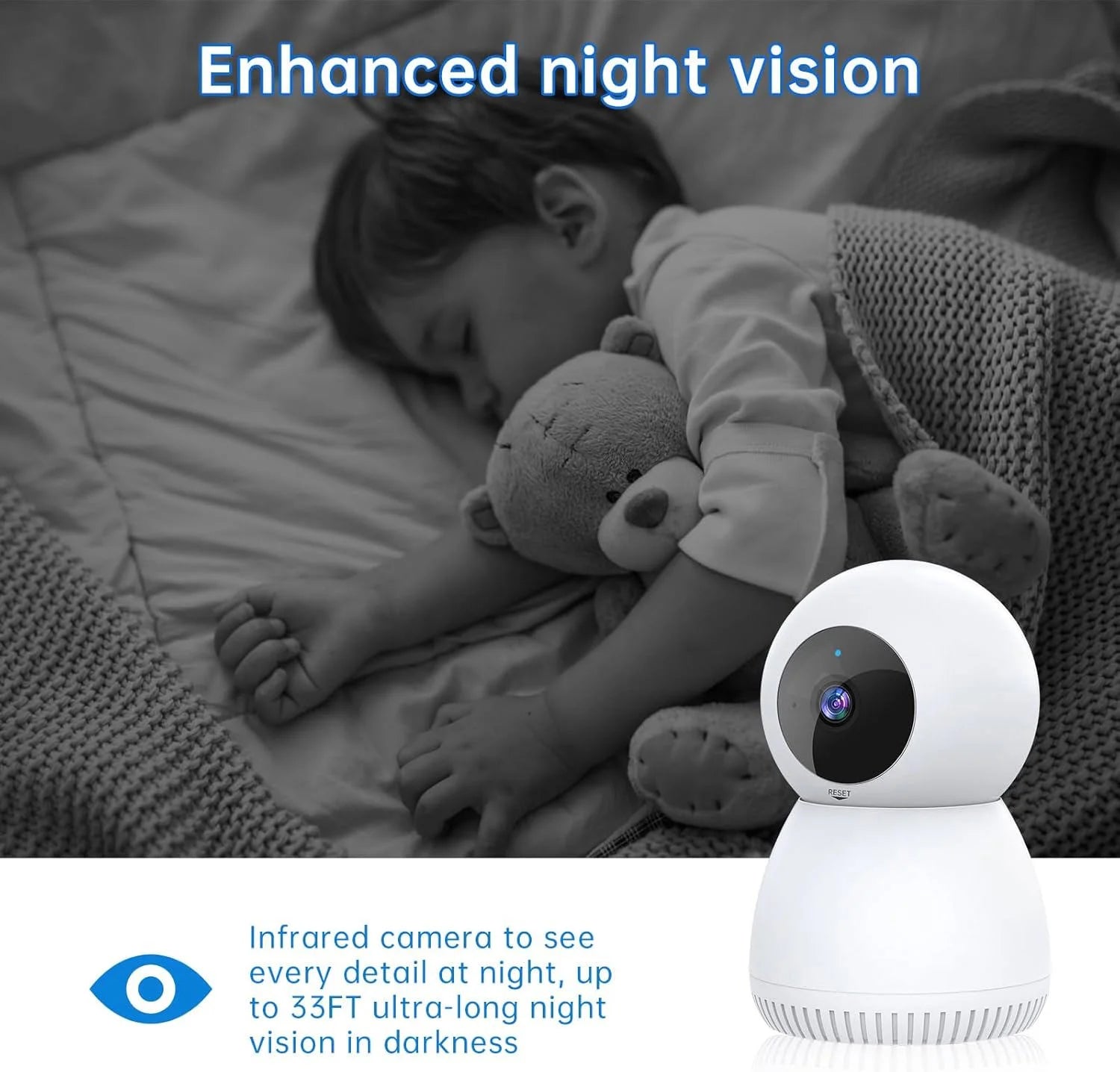 Indoor Security Camera 5G& 2.4Ghz Wifi, Pan/Tilt Baby Camera for Home Security, 1080P Pet Camera with Phone App Motion Detection, 2-Way Talk, Night Vision, Siren Alarm, Compatible with Alexa