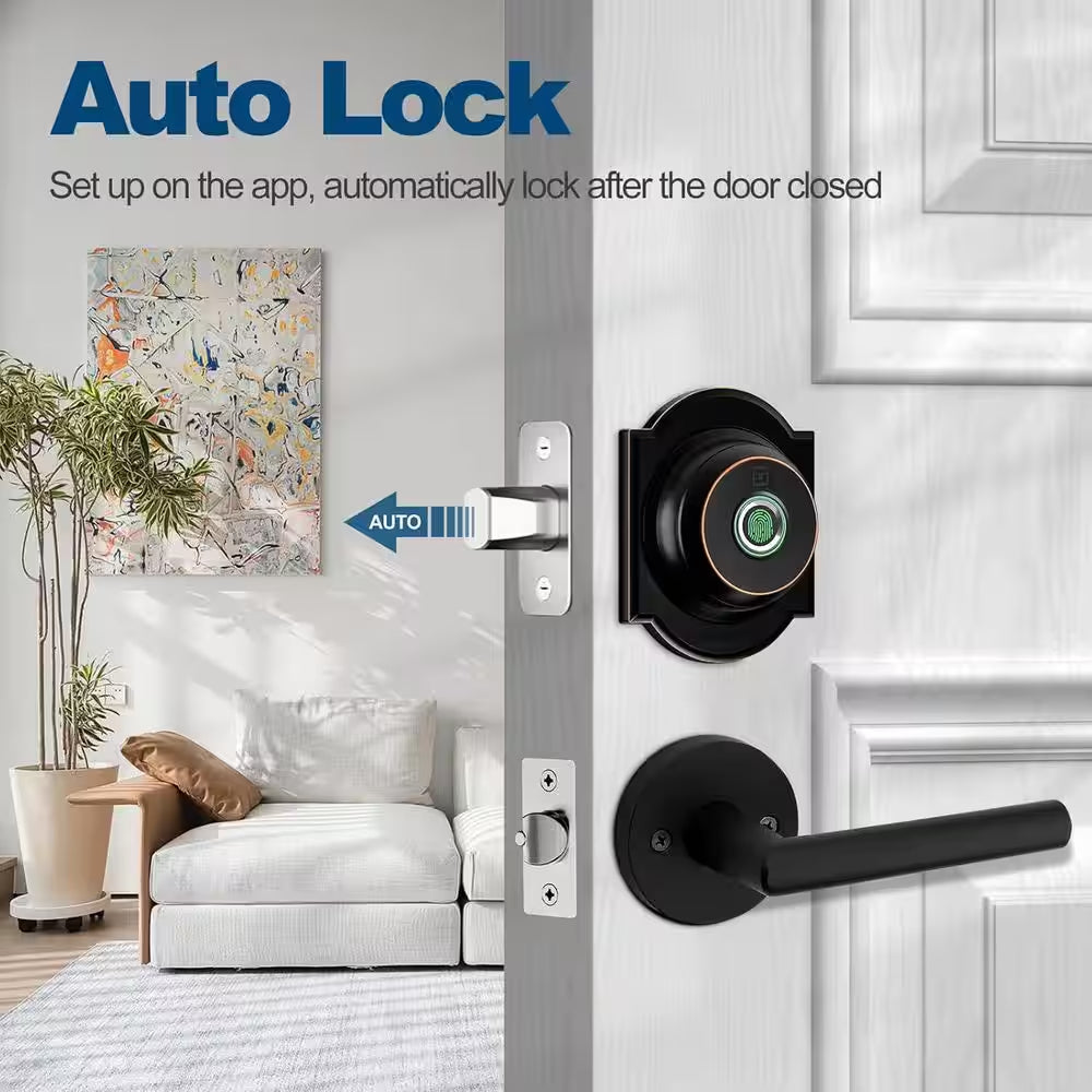 3-In-1 Biometric Security Lock Keyless Entry System in Black, IP 63