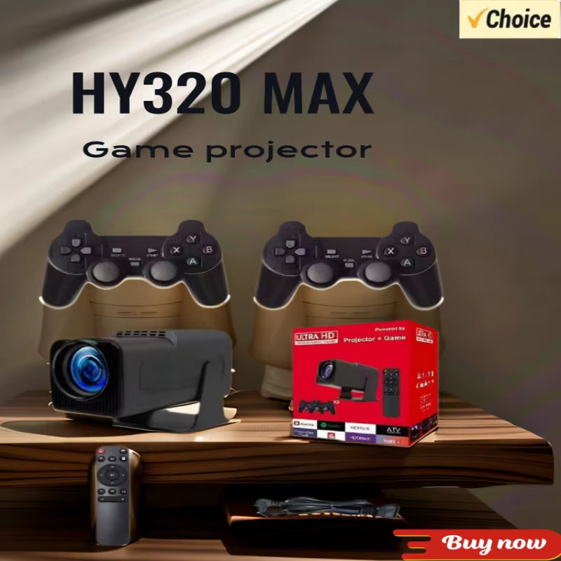 High-Quality 400ANSI Projetor Para Casa with Immersive Cinema Experience, HY320 MAX 180° Rotation 1080P 4K Gaming Projector