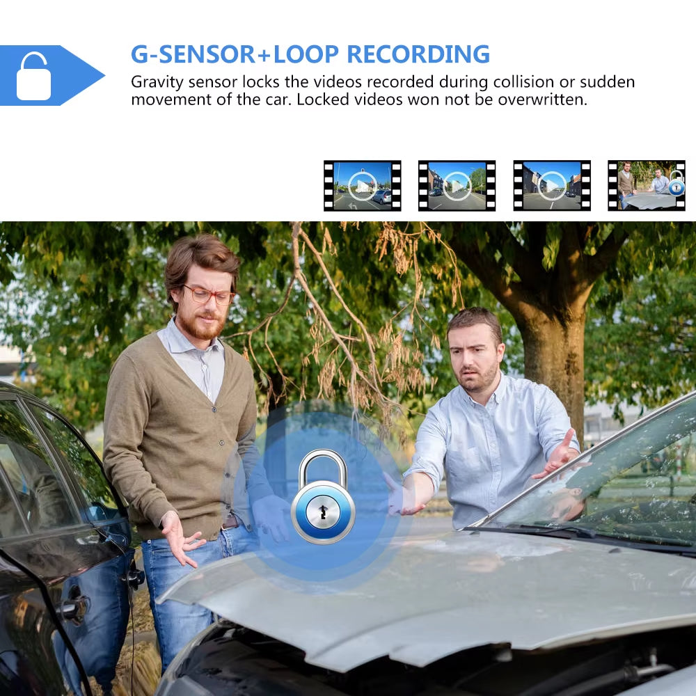 Backup Camera 10 Inch Mirror Dash Cam Dual Lens Front Rear Dash Camera 1080P Full Touch Screen Waterproof Parking Monitor