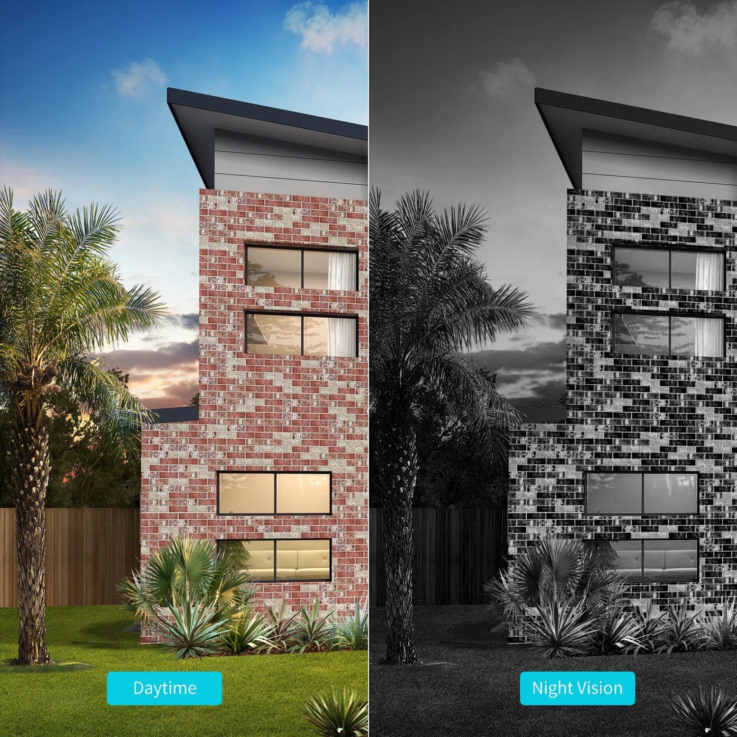 3MP Wireless Wifi Security Camera with Audio Recording,Ip66 Waterproof, Night Vision, Human Detection,White