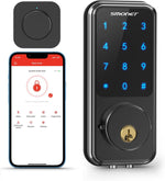 SMONET Smart Door Lock, Keypad Deadbolt with Wifi Bridge, Bluetooth Touchscreen, Alexa Compatible, Black