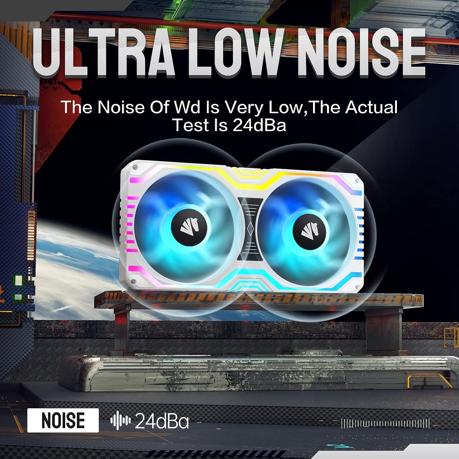 Matrix-White 48 Addressable RGB Leds 240MM All-In-One Square Frame Integrated Fan with MB Sync/Analog Controller, Integrated PWM Control Fan for Computer Case and Liquid Cooling System