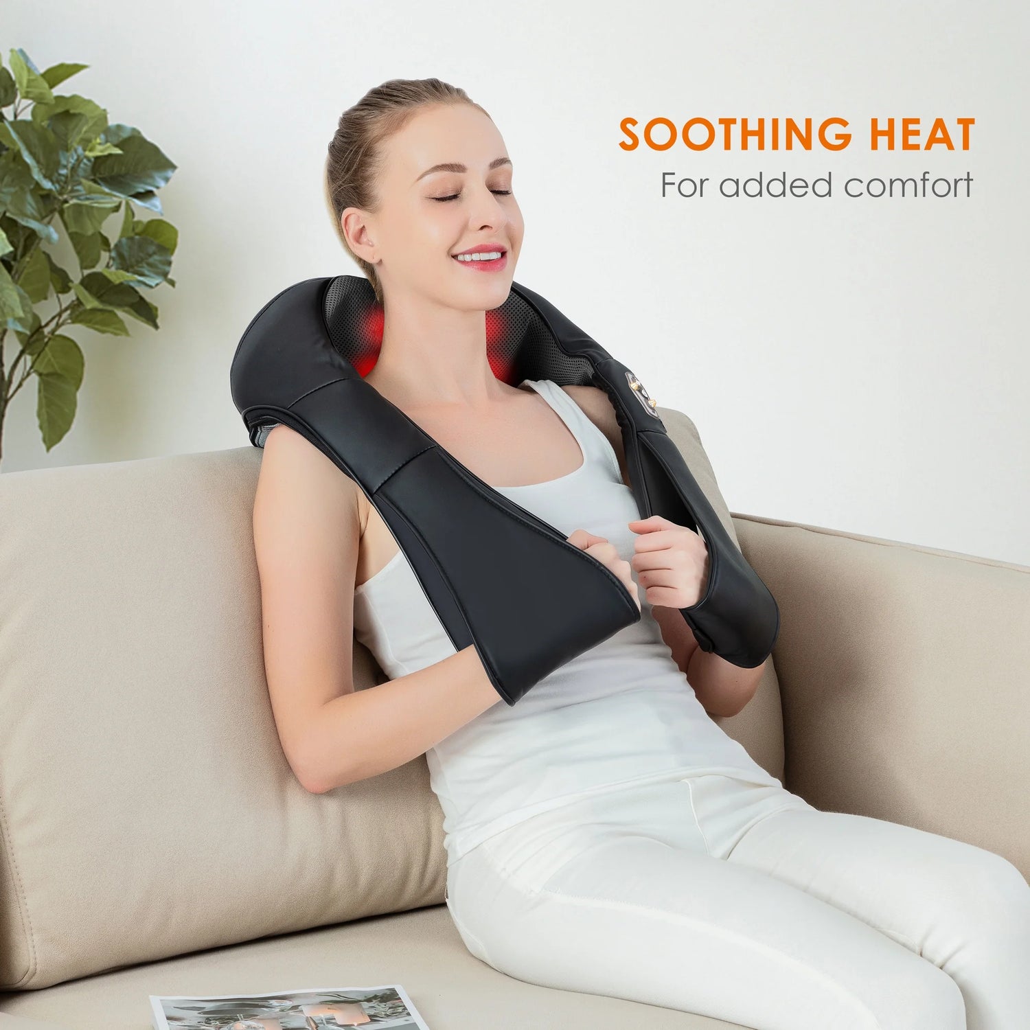 Shiatsu Shoulder Neck Massager with Heat, 4D Deep Kneading Back Massager Gifts for Men Women