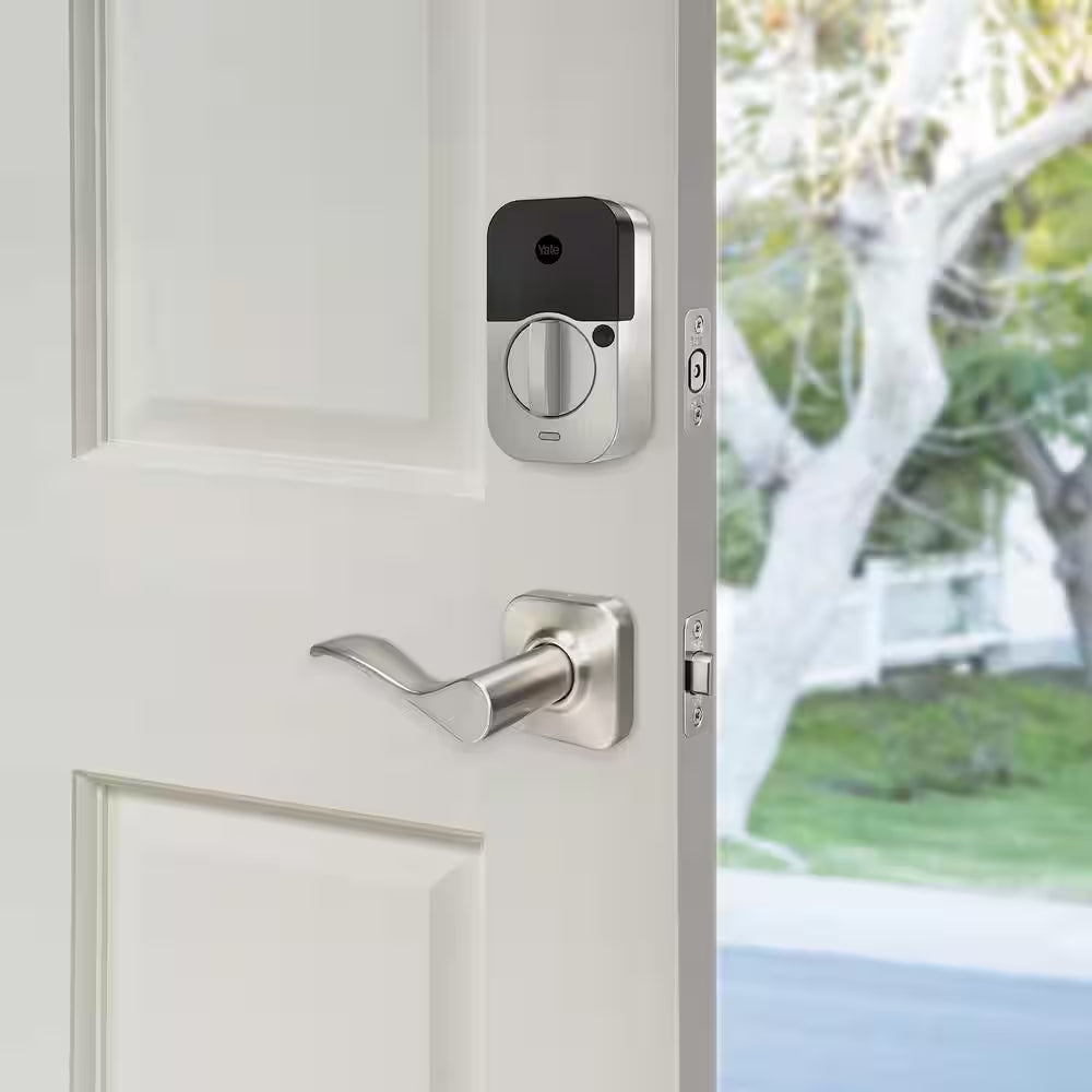 Assure Lock 2; Keyless Smart Door Lock with Bluetooth and Pushbutton Keypad, Satin Nickel