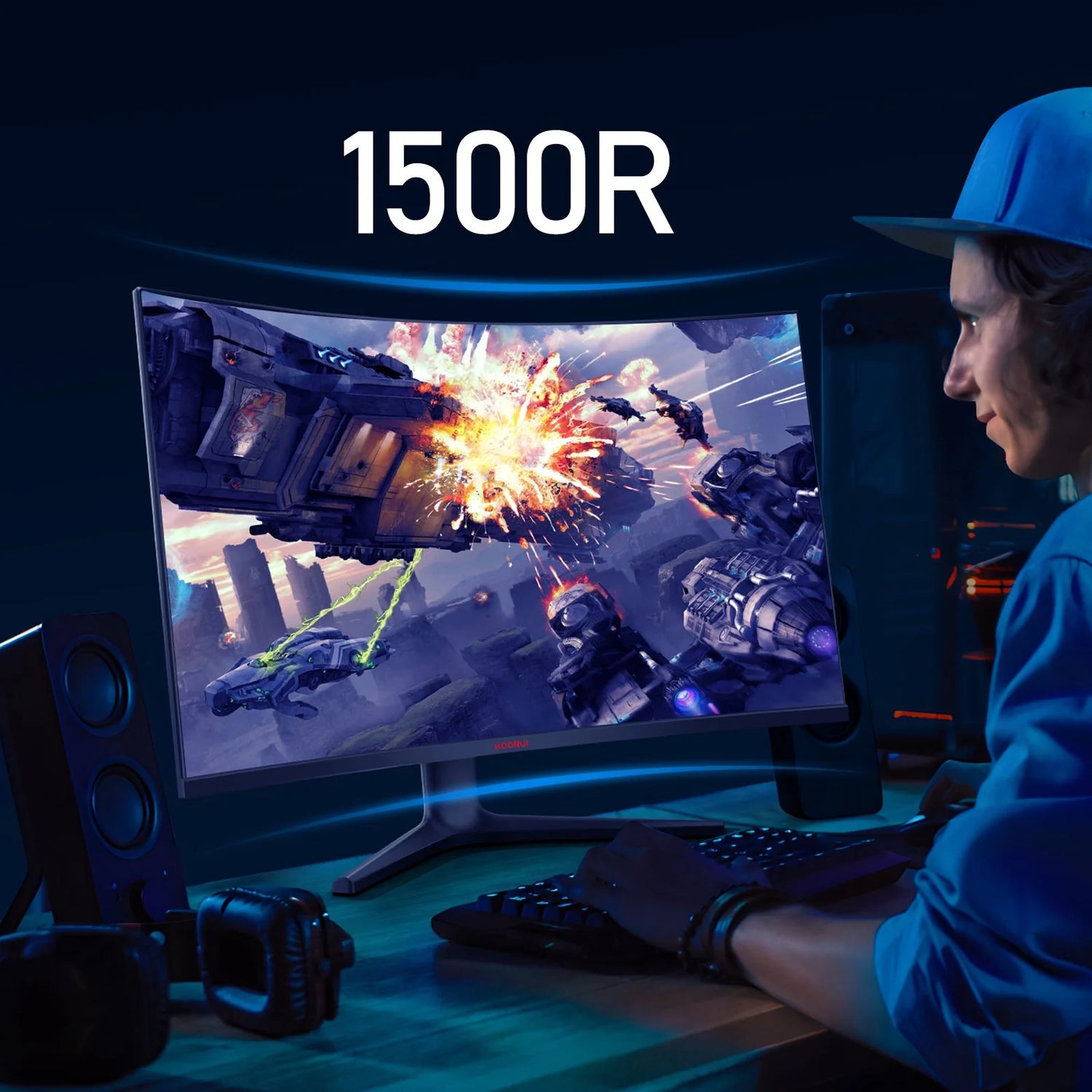 32 Inch 2K Curved Gaming Monitor, 170Hz QHD 1440P Computer Monitor, 1Ms Adaptive-Sync, DP&HDMI Ports, 32E6QC